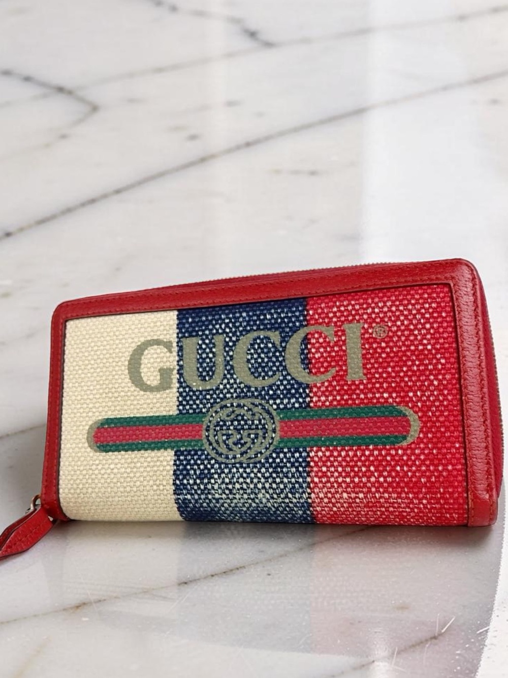GUCCI Sylvie Stripe Signature Zip Around Wallet 😍❤️🔥 - Picture 7 of 16